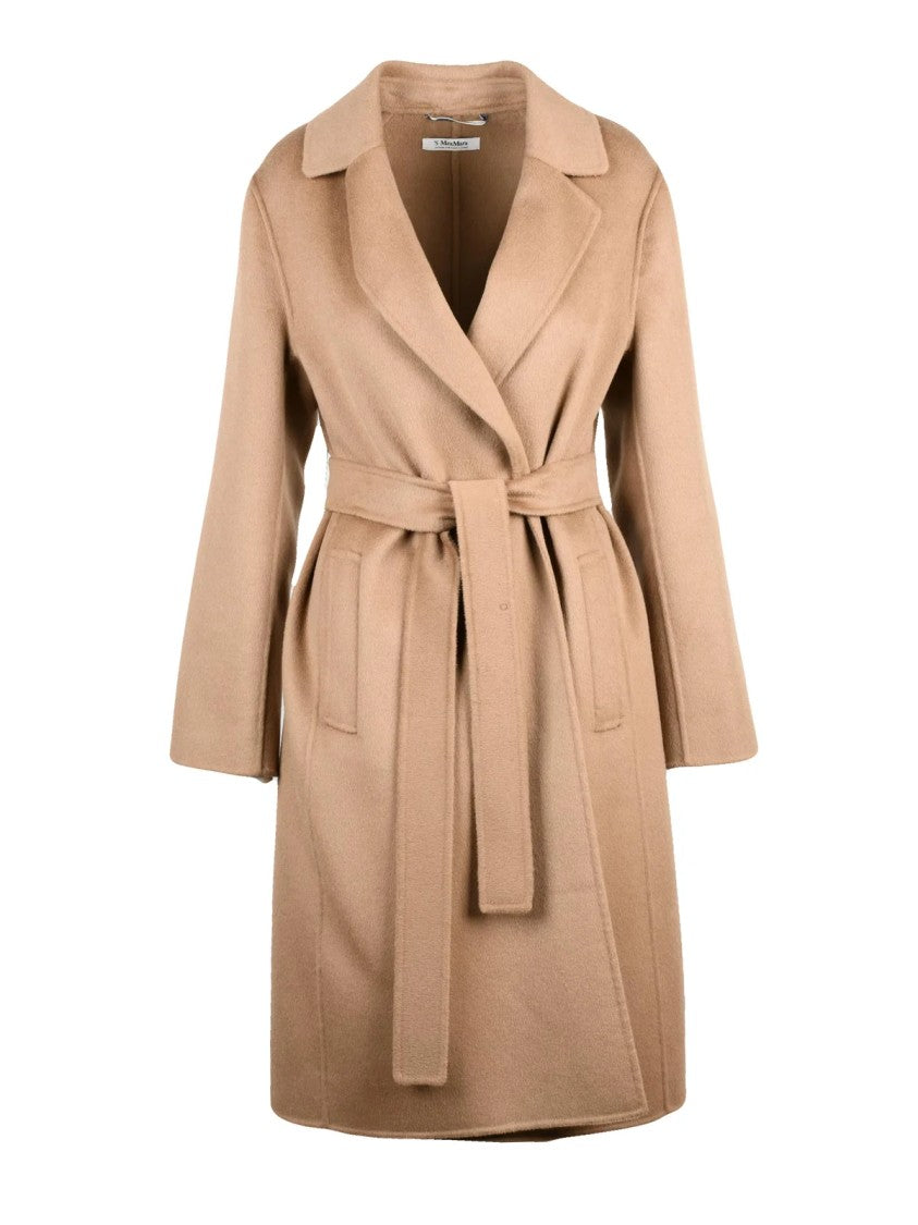 Max Mara Beige Virgin Wool Belted Park Coat