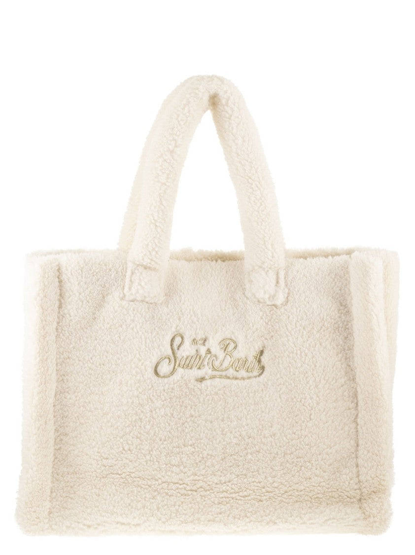 Mc2 Saint Barth Vanity Teddy - Sherpa Handbag With Logo