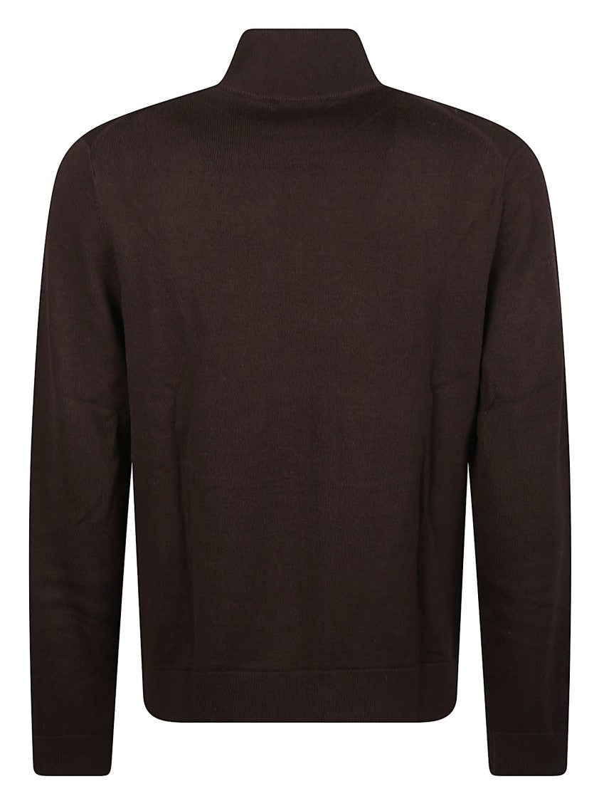 Michael Kors Embroidered Logo Full-Zip Merino Wool Sweater