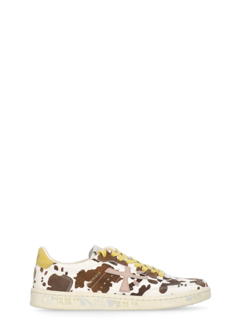 Premiata Ivory Istrice Leather Sneakers