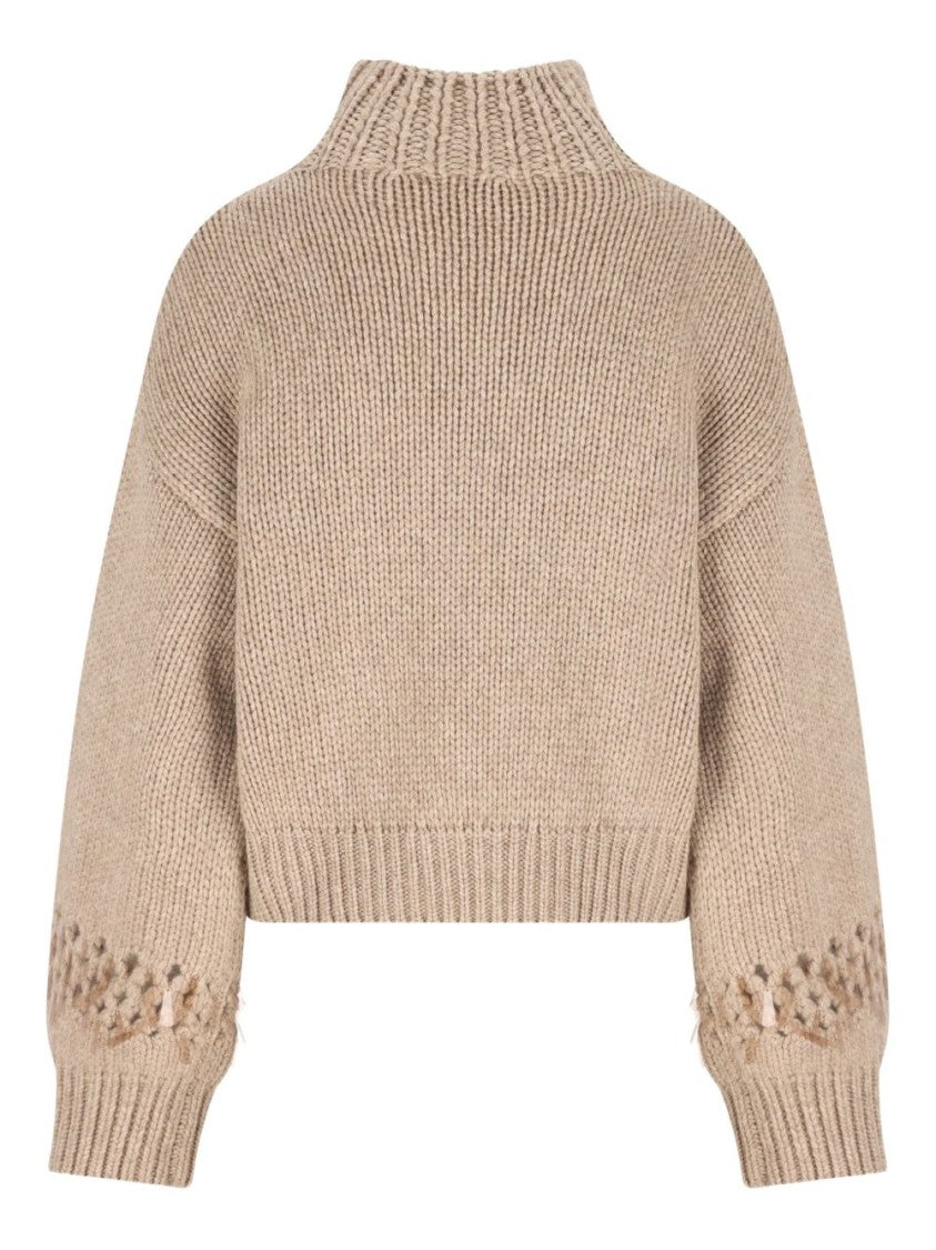 Brunello Cucinelli Textured Knit Sweater With Classic Crew Neckline
