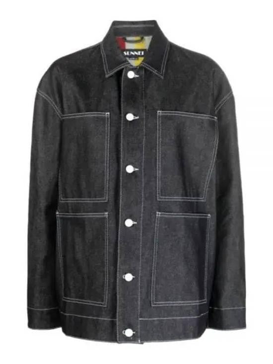 Sunnei Boxy Long-Sleeve Shirt Jacket With Patch Pockets