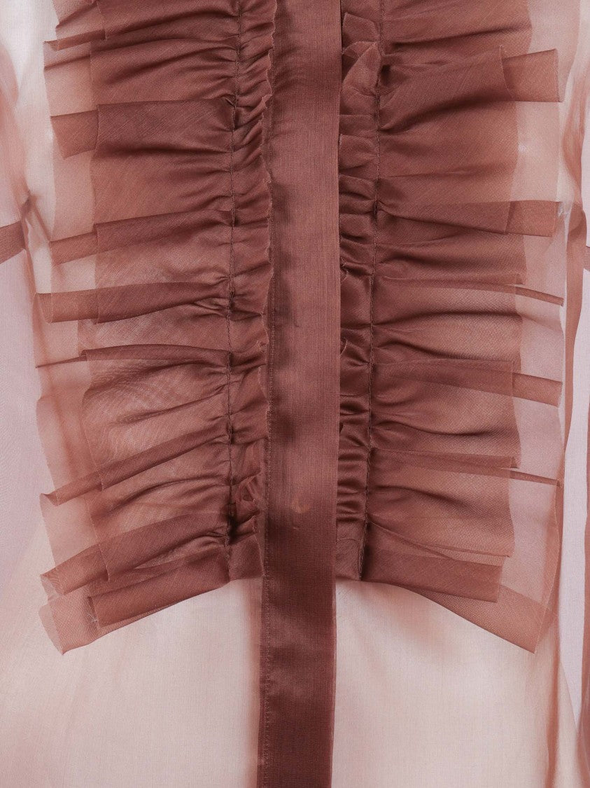 P.A.R.O.S.H. Sleeveless Silk Layered Tulle Blouse