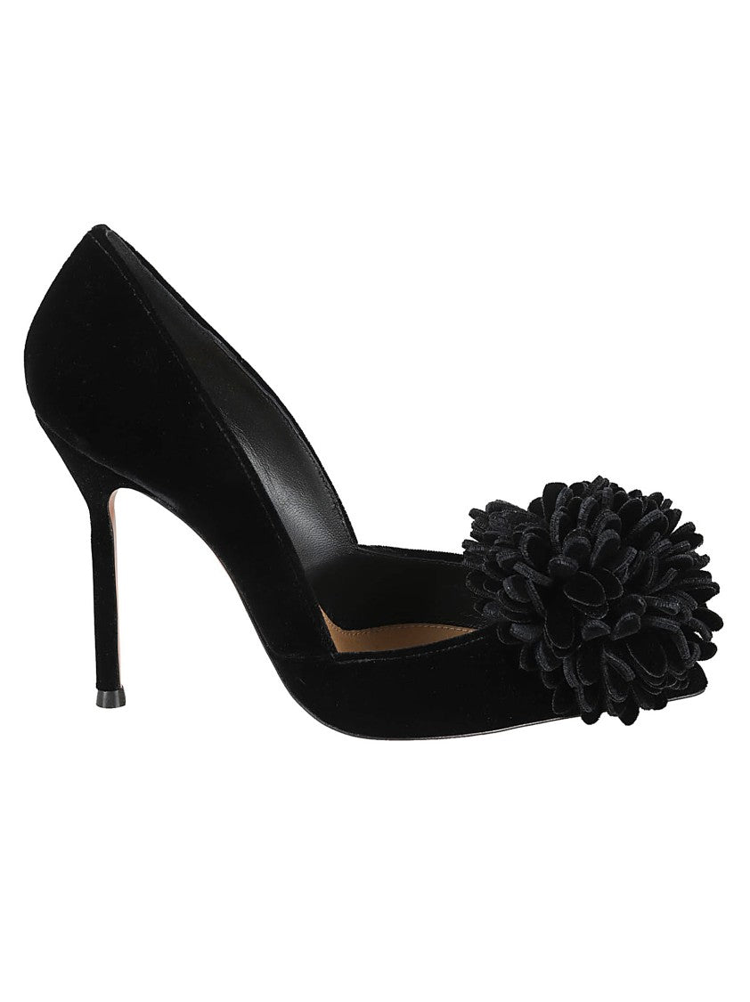Aquazzura Pointed Toe Velvet Heels