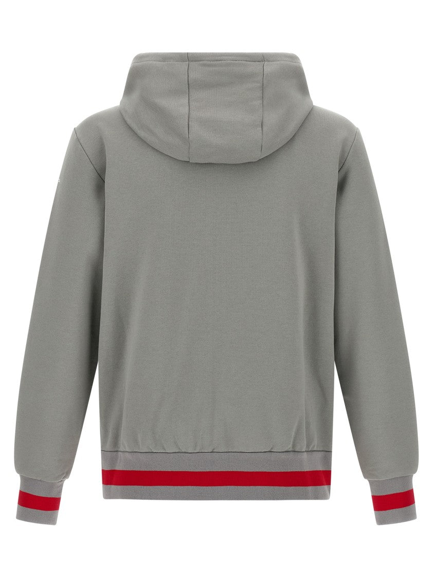 Kiton Gauze Cotton Tracksuit With Contrast Bands And Wide Leg Joggers