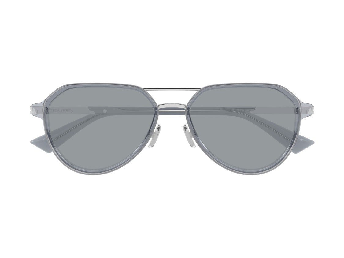 Bottega Veneta Grey Bv1373s Translucent Acetate Geometric Sunglasses