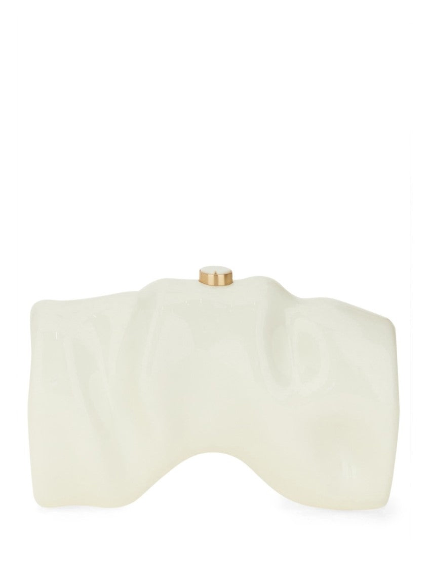 Cult Gaia Sculptural White Acrylic Clutch
