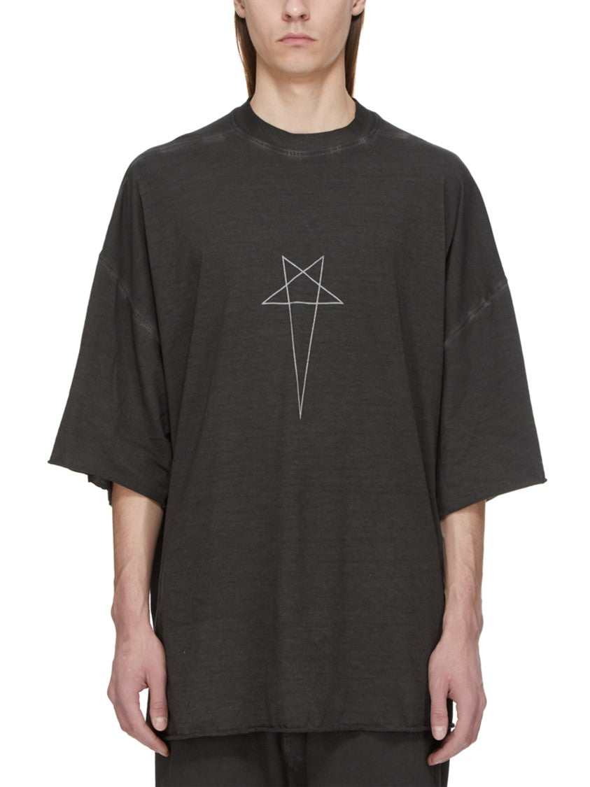 Drkshdw By Rick Owens Oversized T-Shirt With Geometric Star-Like Graphic