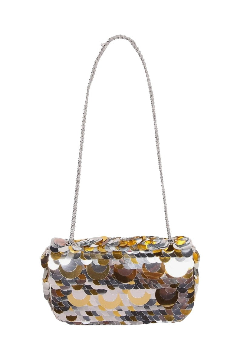 Rabanne Mini Leather Shoulder Bag With Two-Tone Reflective Design