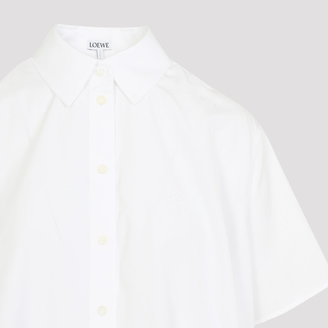 Loewe White Cotton Short Sleeve Trapeze Shirt