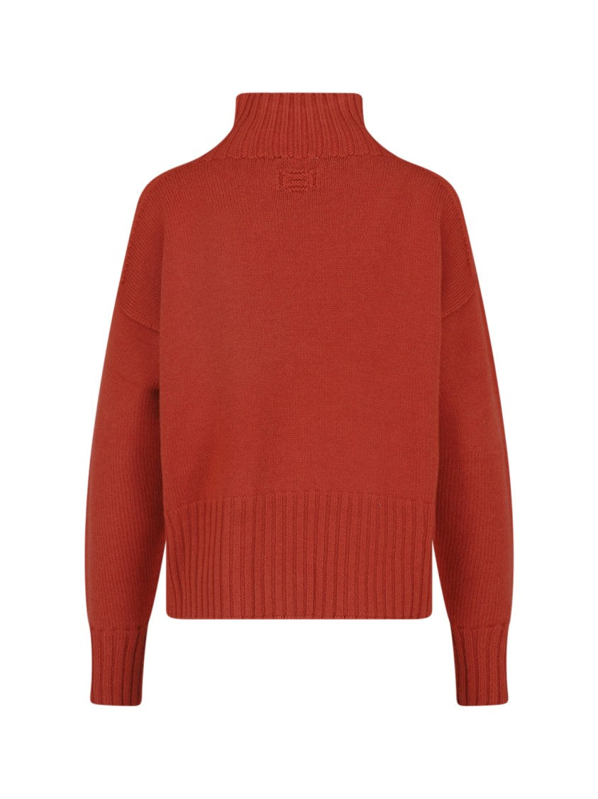 Drumohr Orange Merino Wool Turtleneck Sweater