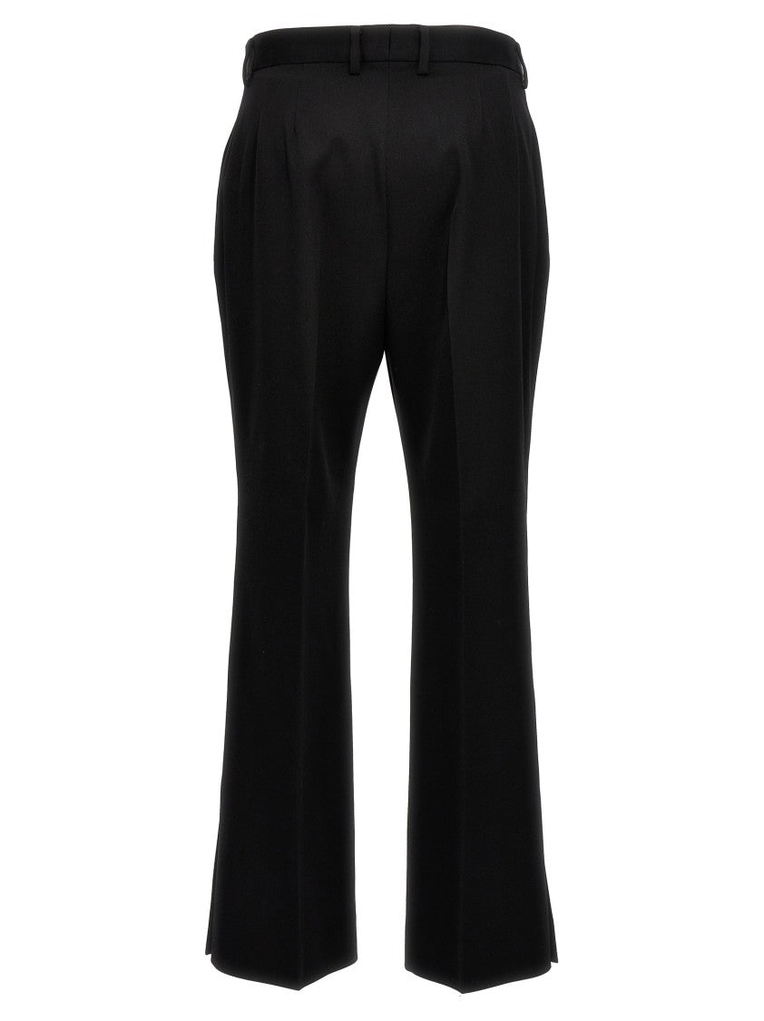 Lanvin Flare Wool Pants With Central Pleat
