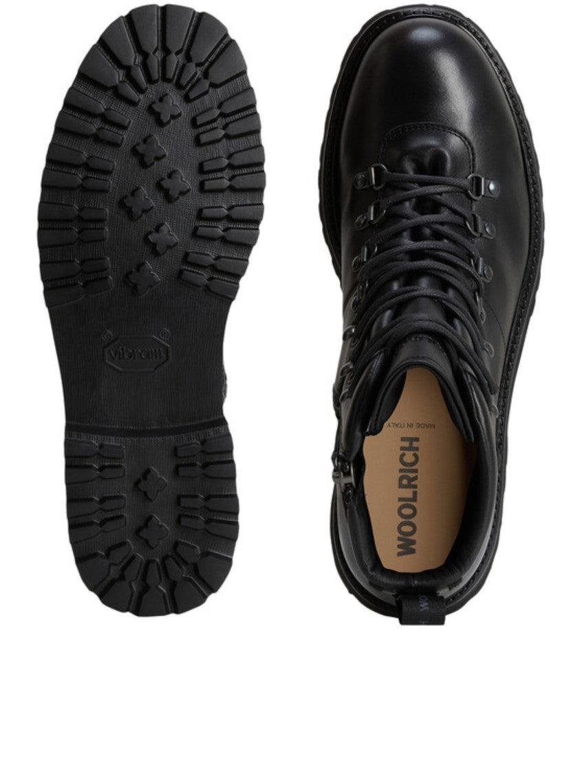 Woolrich Rugged Black Leather Ankle Hiking Boots