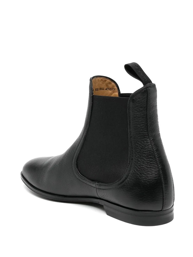 Bally Black Minimalist Elastic Panel Suede Ankle Boots