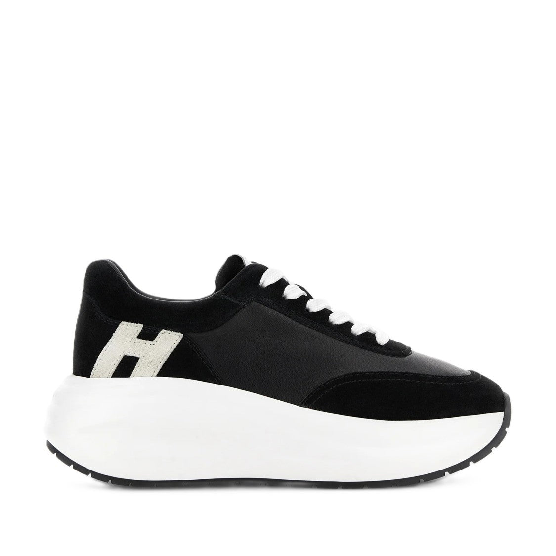 Hogan Black Logo Platform Chunky Sneakers