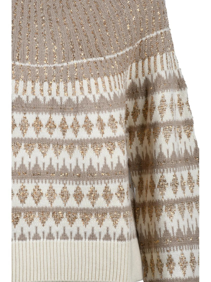 Pennyblack Rhinestone-Embellished Cropped Crewneck Sweater