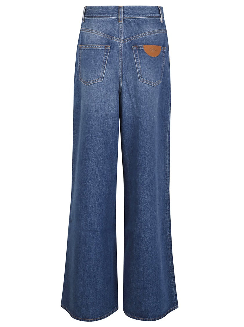 Chloé High-Waisted Wide-Leg Jeans With Five-Pocket Design