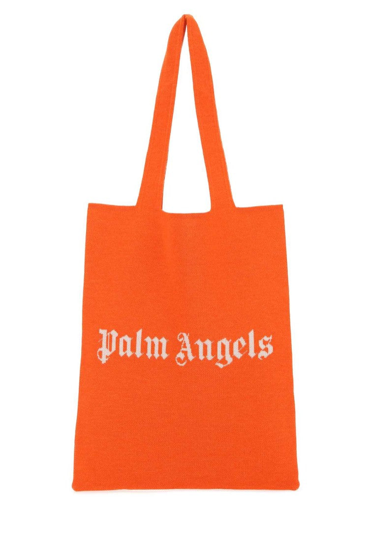 Palm Angels Orange Wool Blend Shopping Bag