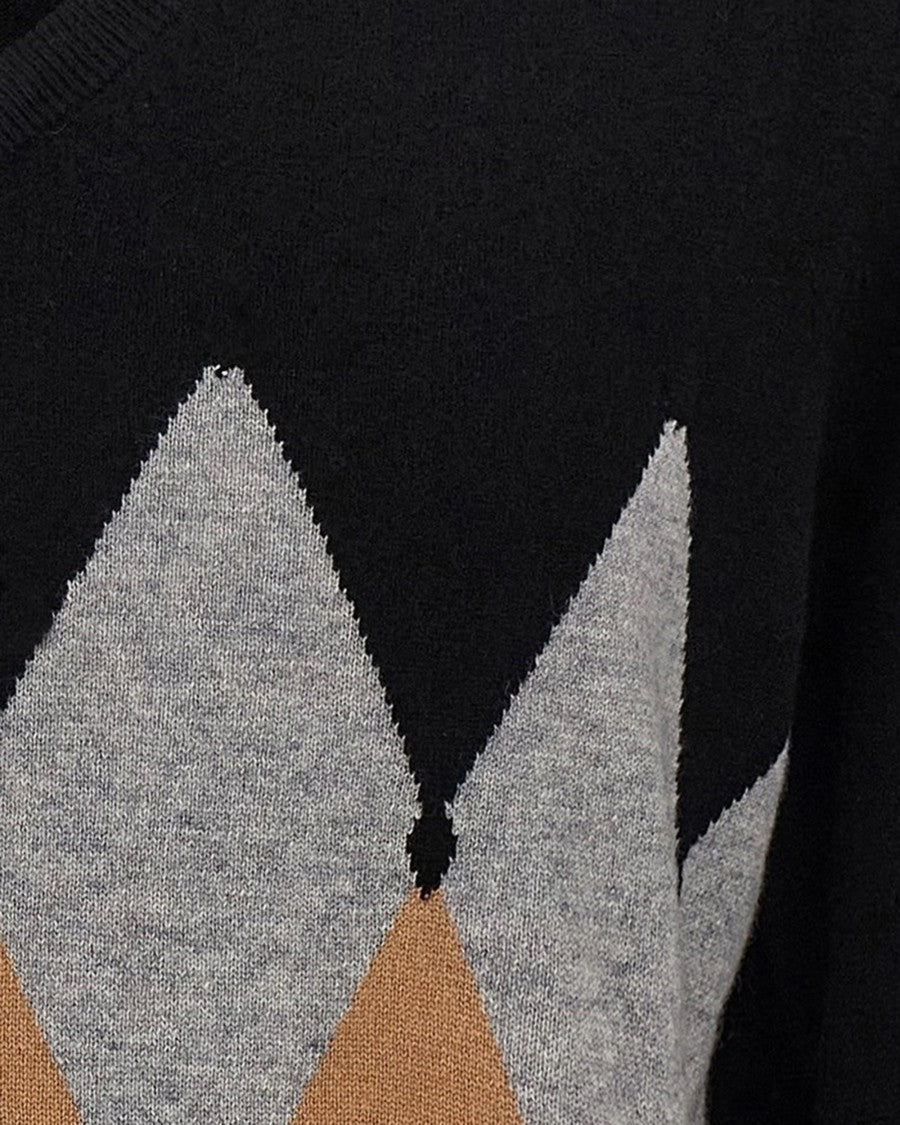 Ballantyne Cashmere Sweater With Diamond Pattern