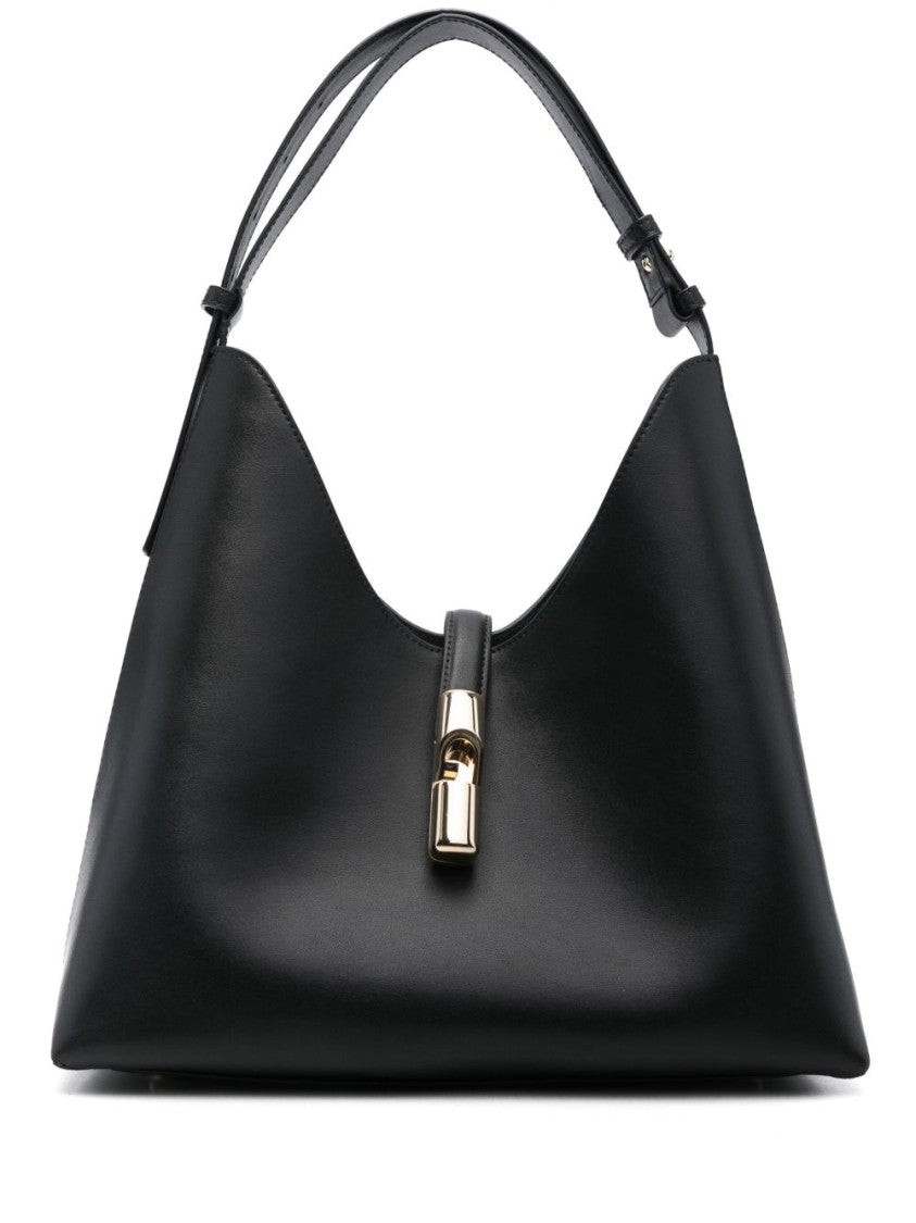 Furla Black Calf Leather Shoulder Bag
