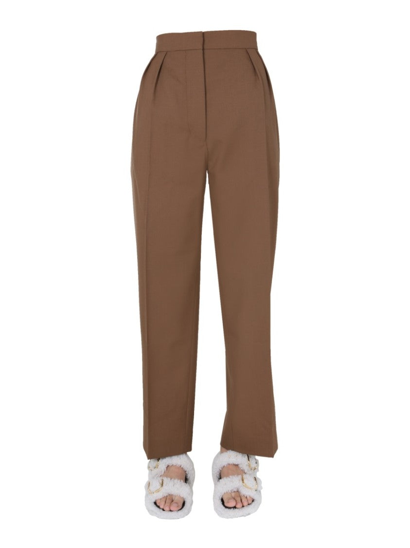 Marni High-Waisted Brown Virgin Wool Trousers