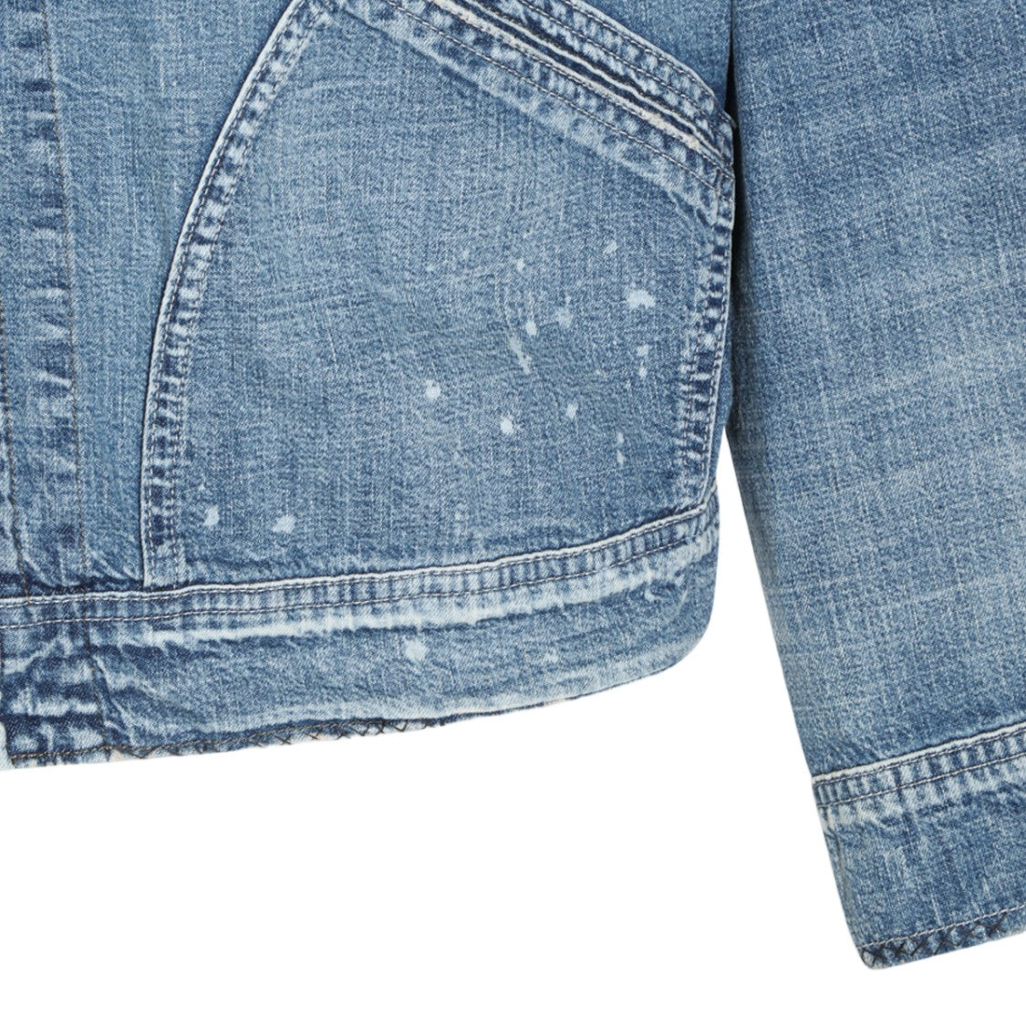 Maison Margiela Faded Blue Distressed Tailored Denim Jacket