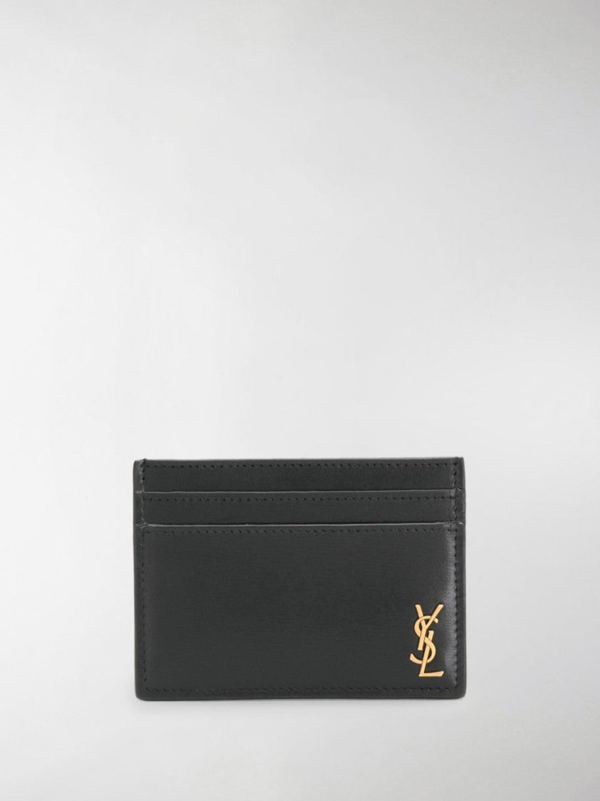 Saint Laurent Smooth Black Leather Cardholder