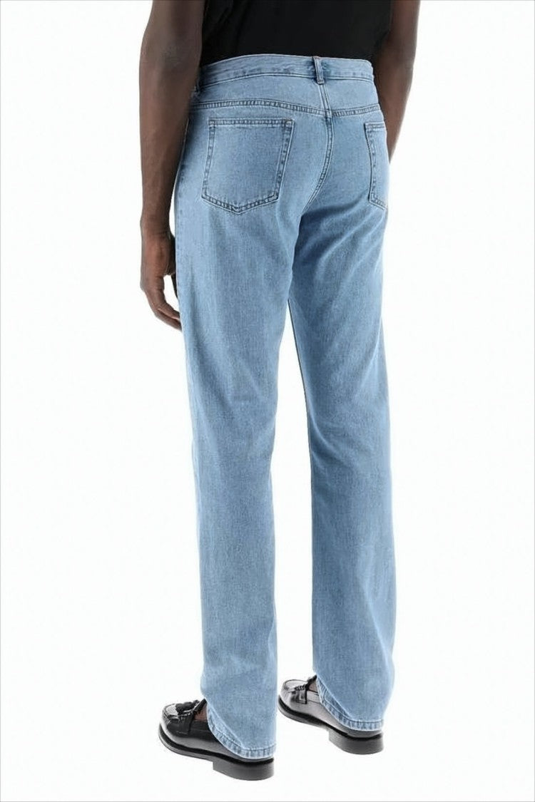 A.P.C. Light Blue Straight-Leg Denim Trousers With Five-Pocket Design