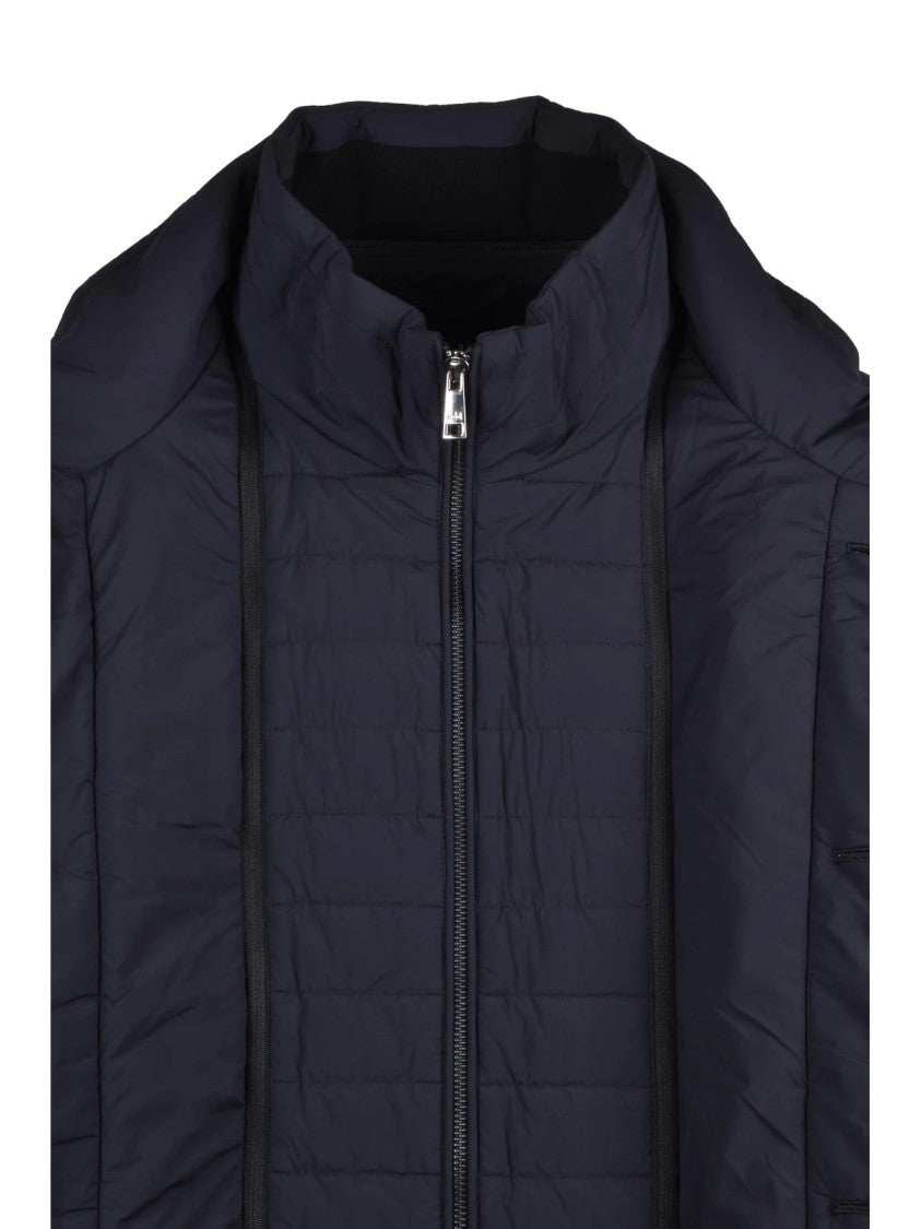 Add Black Dull Nylon Stretch Padded Down Jacket