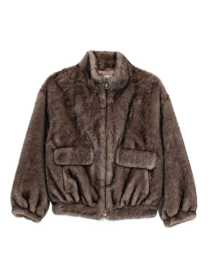 Betta Corradi Plush Faux Fur Cropped Jacket