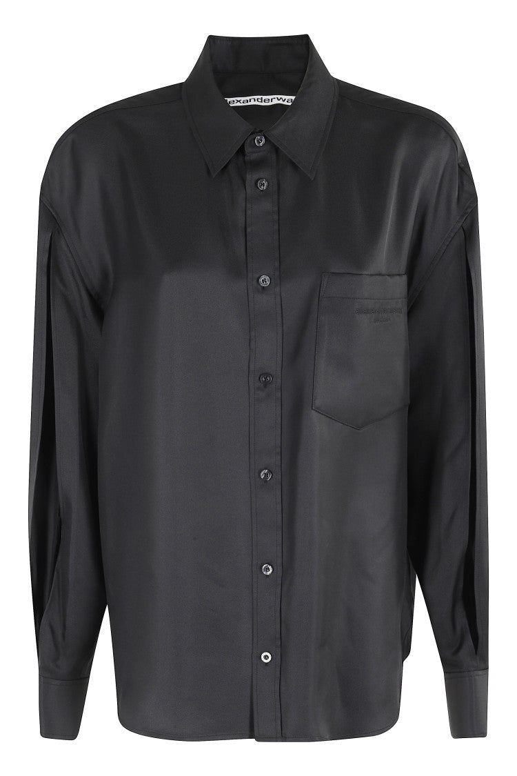 Alexander Wang Button Up Slashed Sleeve Shirt