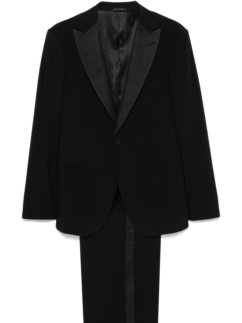 Giorgio Armani Single-Button Black Satin Peak Lapel Tuxedo