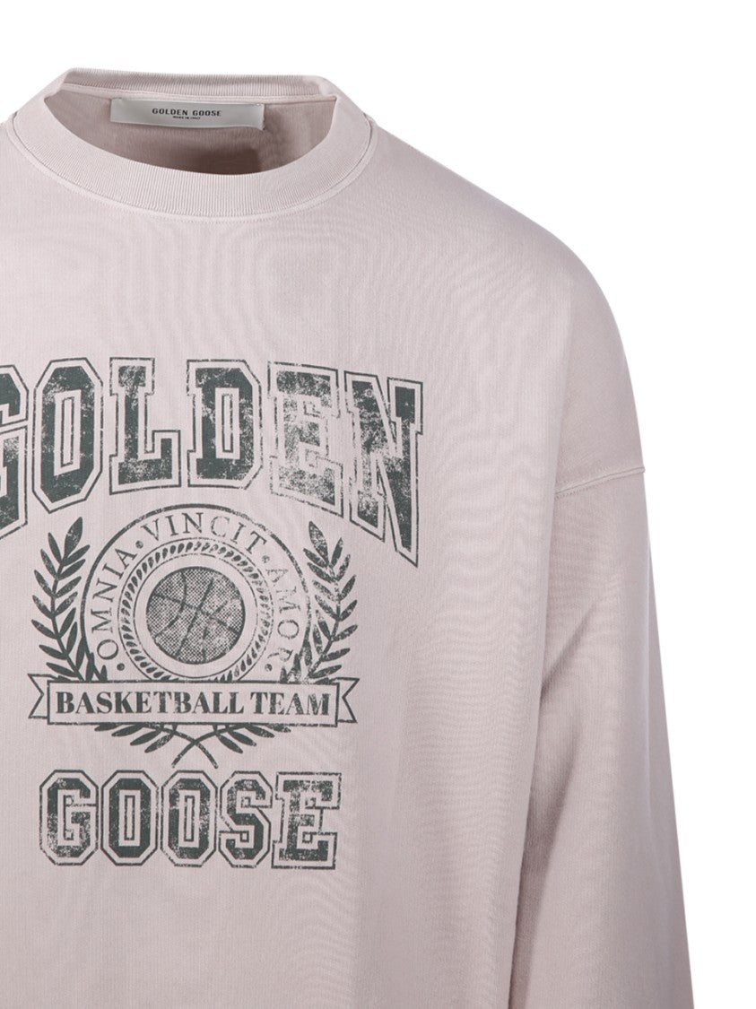Golden Goose Crew Neck Sweatshirt Vintage College Print