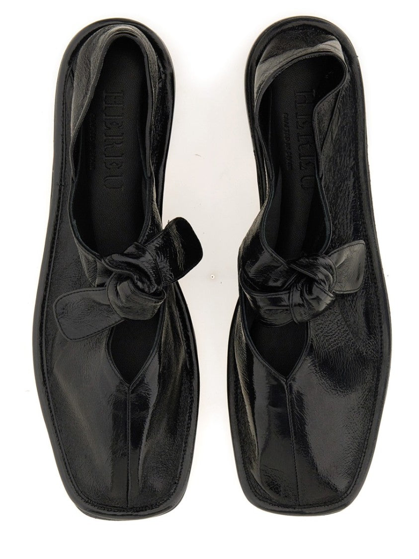 Hereu Crinkled Lambskin Shoes With Knot Detail