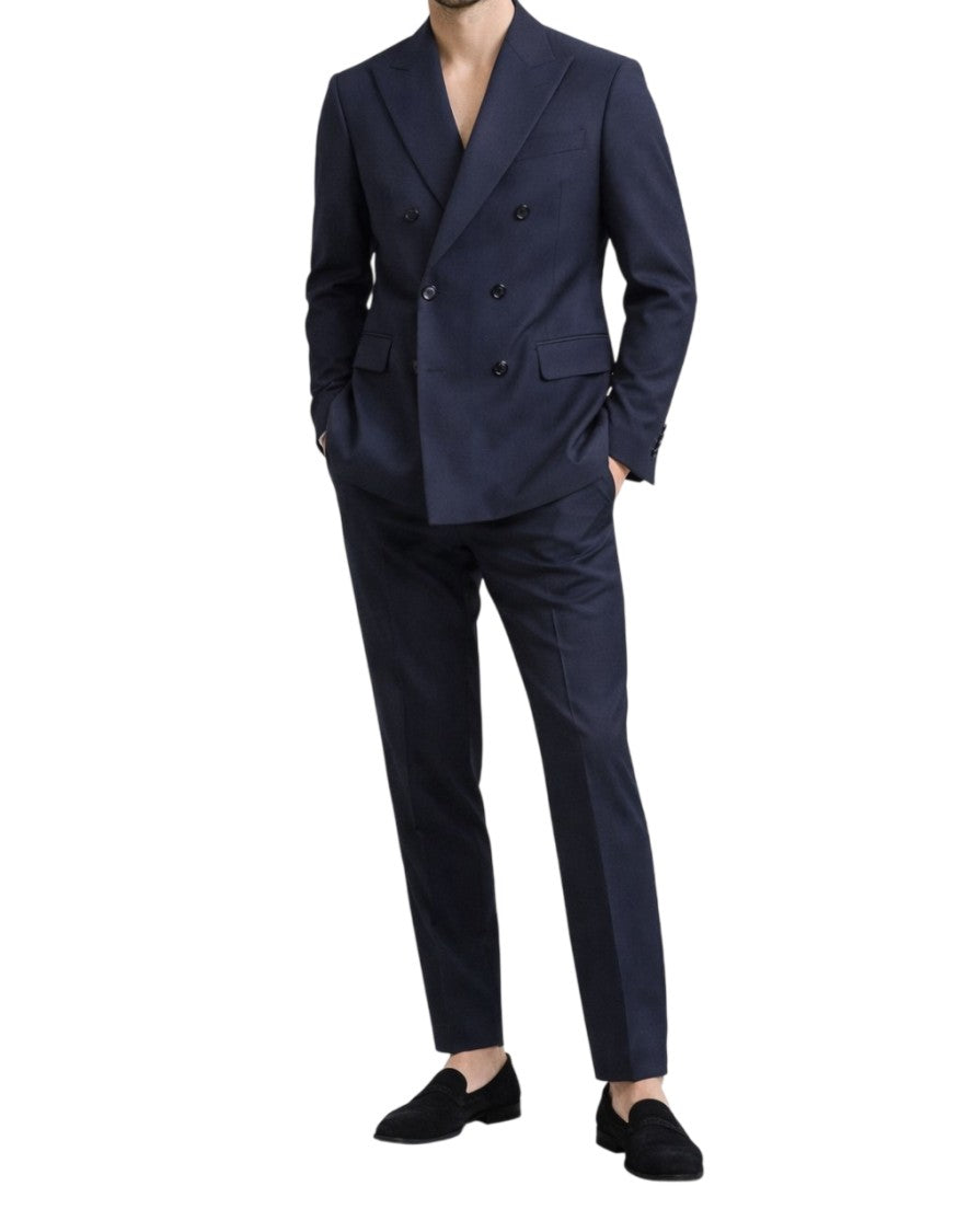 Fauzzi Blue Double Breasted Tailored Suit