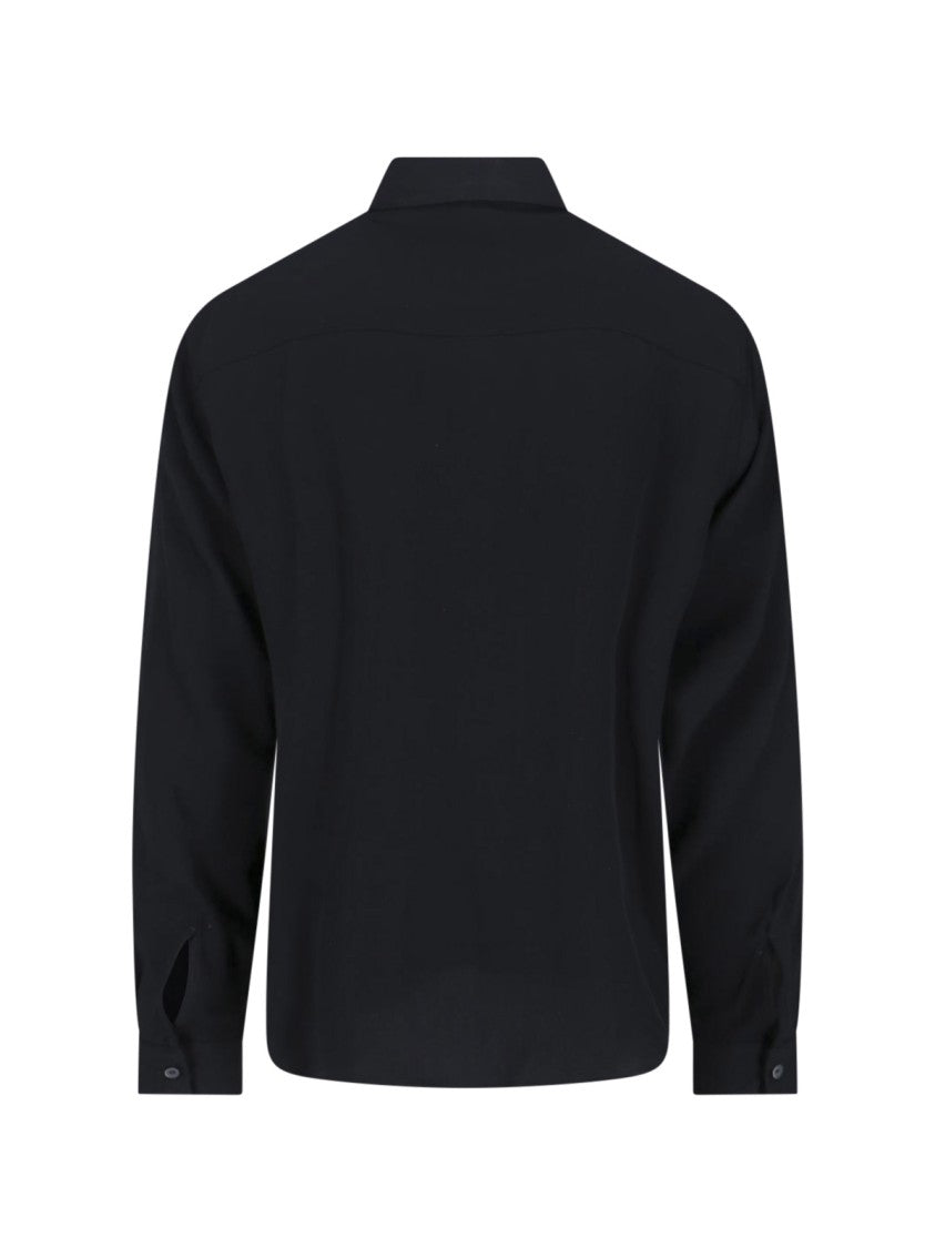 Diesel Black Viscose Long Sleeve Shirt