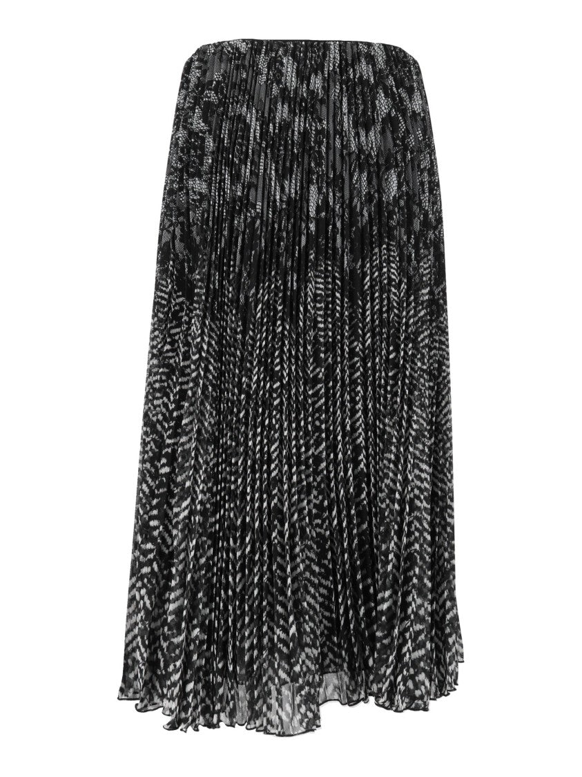 Ermanno Scervino Black Gonna Monochrome Pleated Midi Skirt