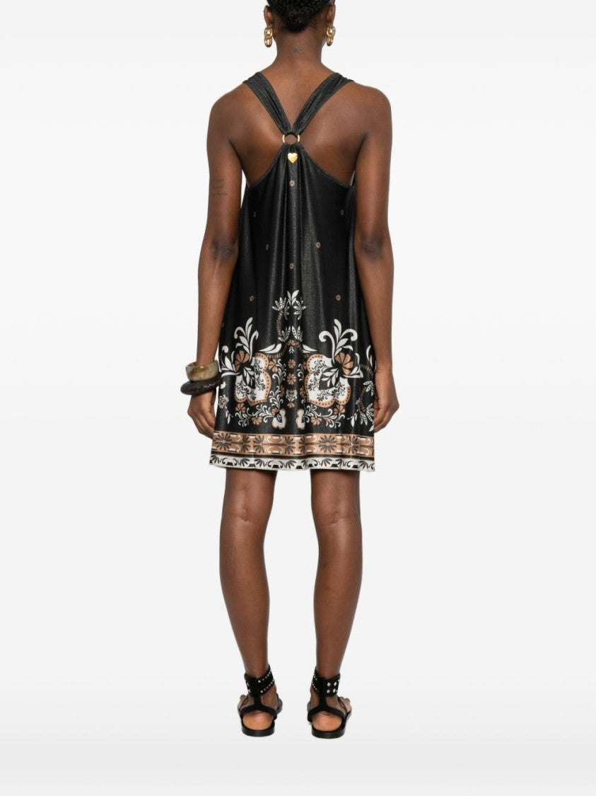 Twinset U&B Black Floral Print Crossover Top