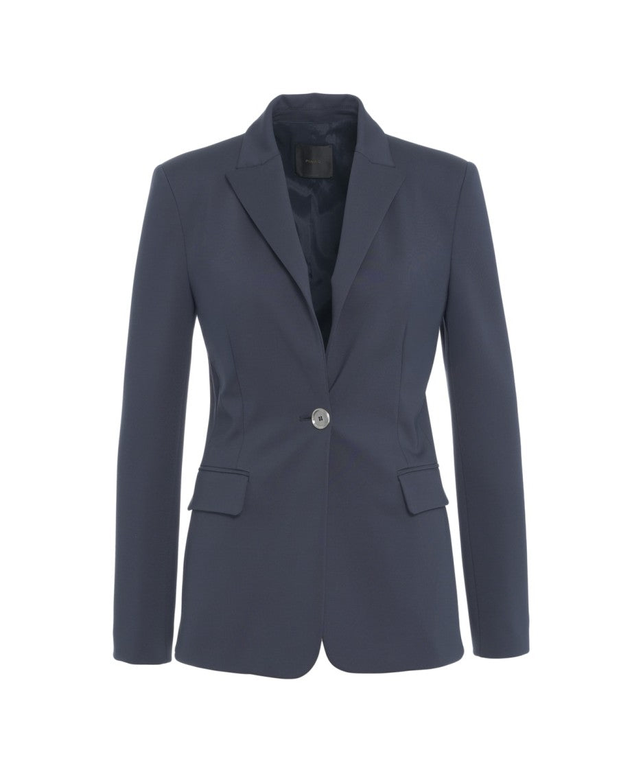 Pinko Single-Breasted Scuba Blazer With Peaked Lapels