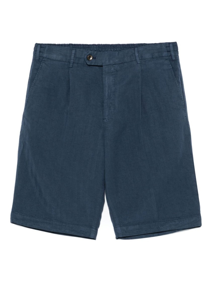 Pt Torino Tailored Blue Bermuda Shorts With Classic Waistband