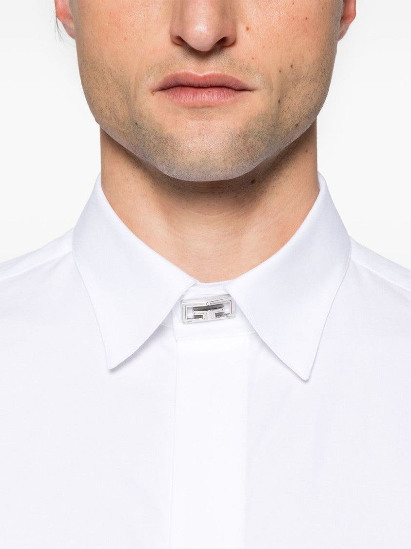 Givenchy White Concealed Front Button Classic Shirt