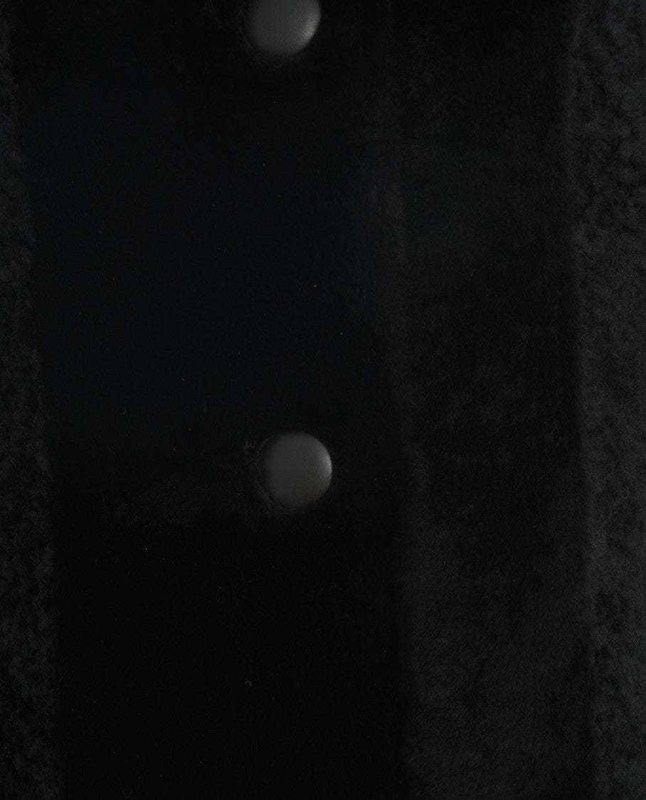 Desa 1972 Sheepskin Coat With Plush Fur Collar And Cuffed Sleeves