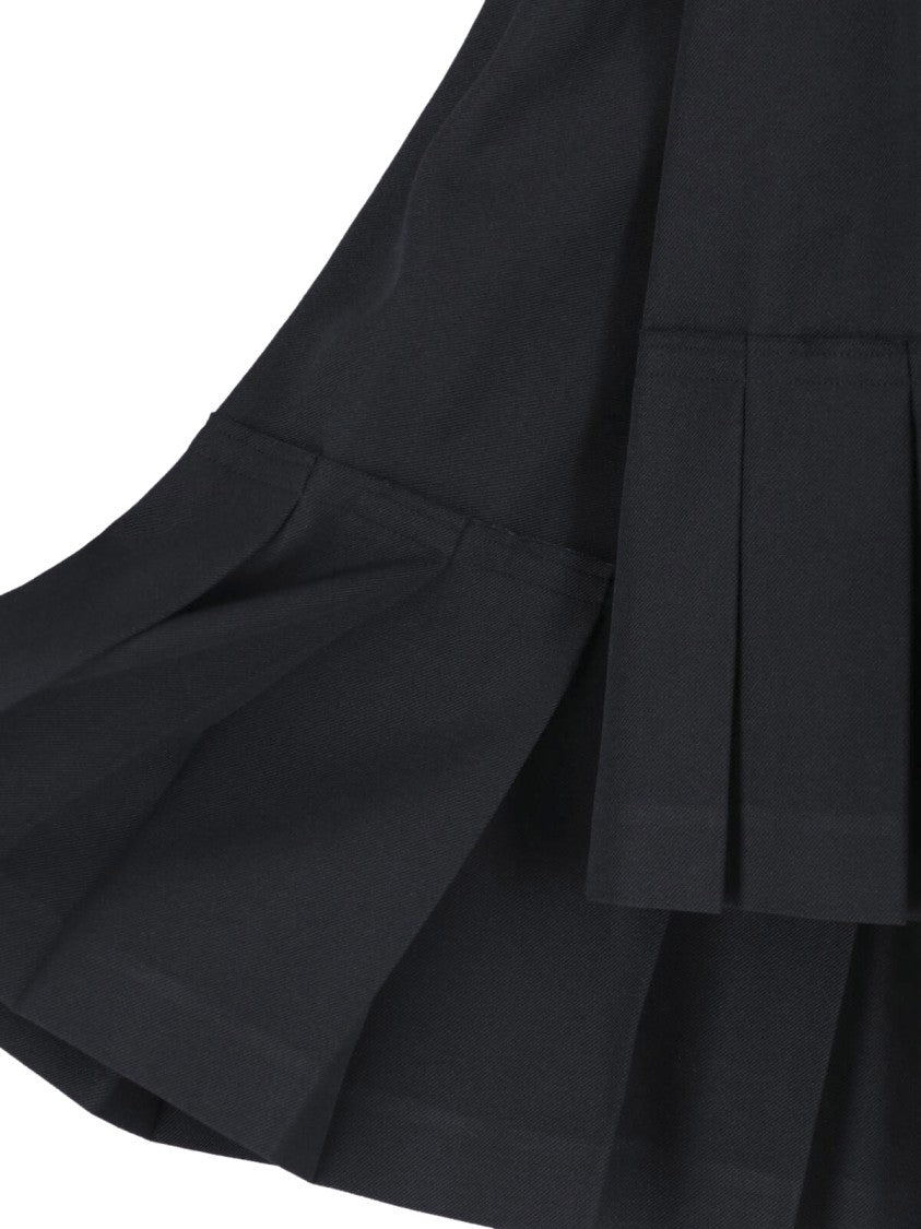 Cdgcdg Black Asymmetrical Pleated Layered Skirt