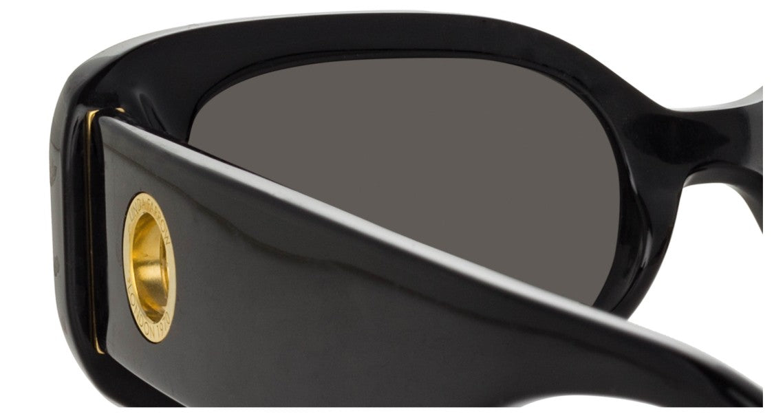 Linda Farrow Lfl Oversized Square Sunglasses With Gold Detail