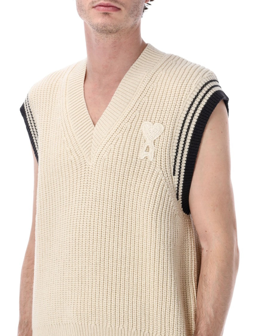 Ami Paris Ami De Coeur V Neck Gilet