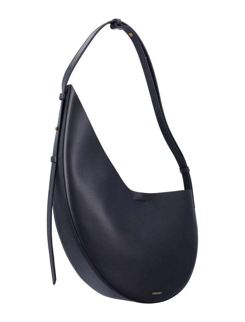 Soeur Crescent-Shaped Black Shoulder Bag
