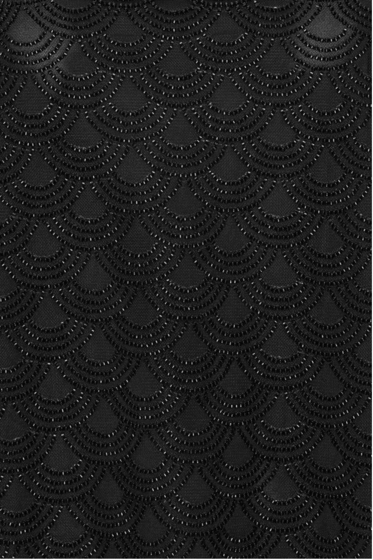 Rotate Black Sequins Straight Neckline Slip Top