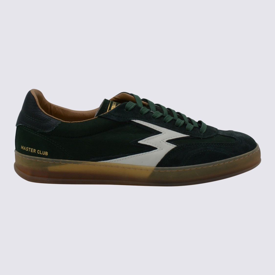 Moaconcept Dark Green Leather Sneakers From Moaconcept Featuring Round Toe, Laces Fastening, Suede Details, Logo, Branded Insole And Flat Rubber Sole.