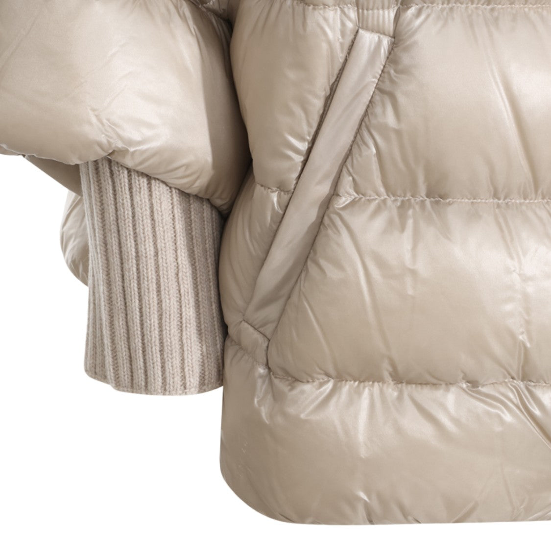 Herno Glossy Padded Coat With Structured Collar And Boxy Silhouette