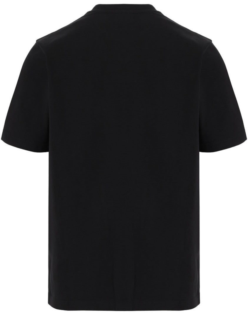 Casablanca Black Graphic-Print Crew Neck Organic Cotton T-Shirt